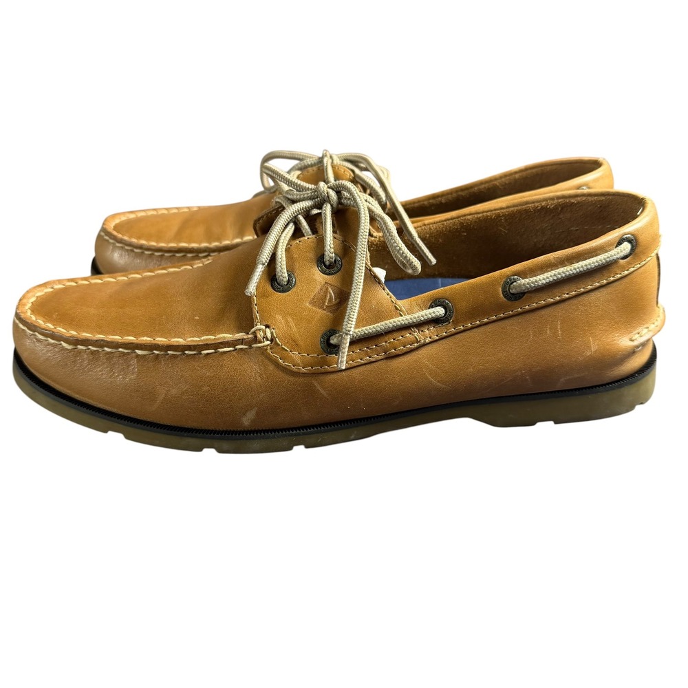 Sperry Top-Sider Authentic Original Tan Leather Boat Shoes Mens 10.5 M